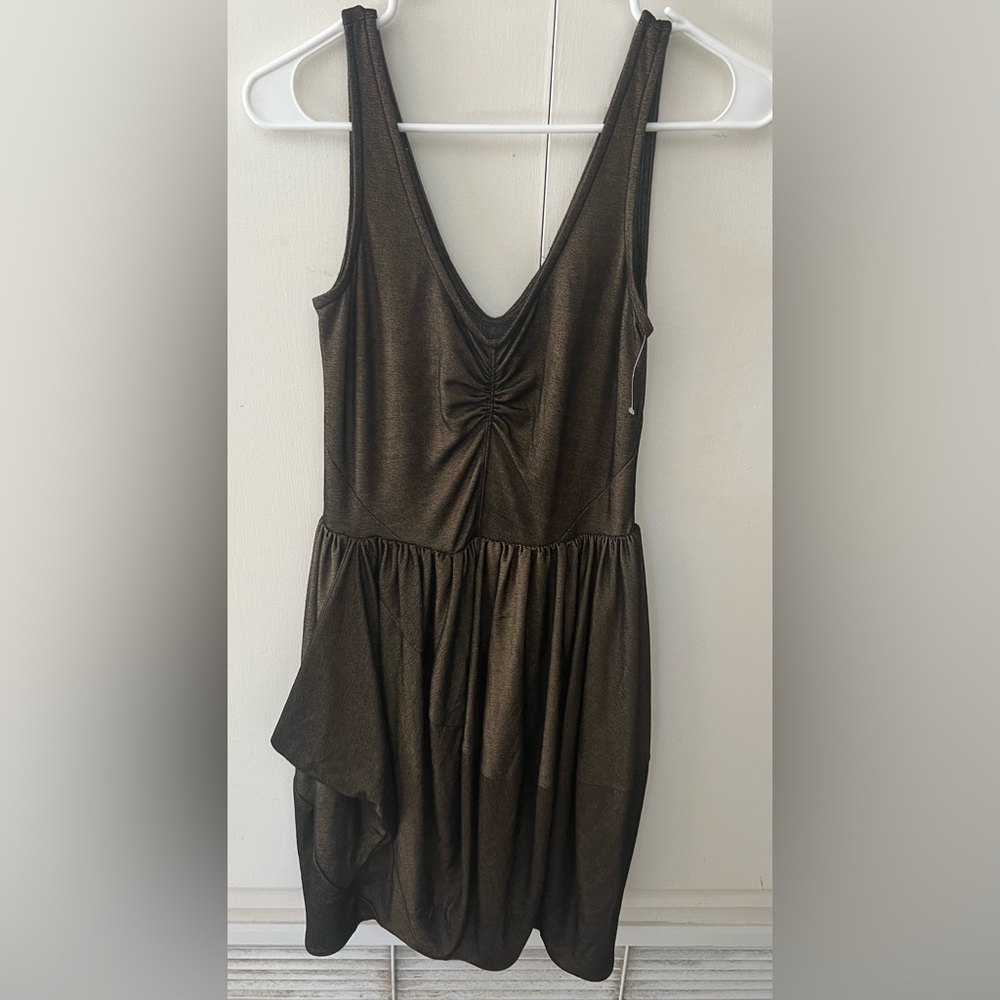 NWOT MARC JACOBS Party Dress Metallic Green Fully Lined with pocket Women’s XS